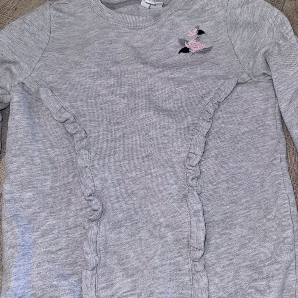 Girls Janie and Jack size 8 embroidered ruffled sweatshirt